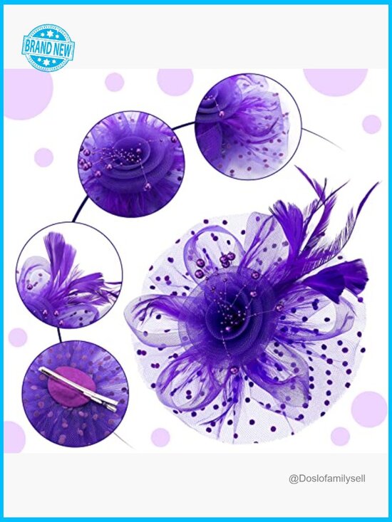 18 Pcs Fascinator Hat Set Lace Gloves Pearls Derby Tea Party Headpieces main image 4